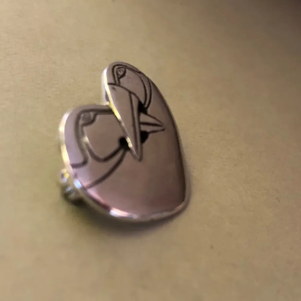 Laurel Burch Bird Heart Pin Silver Tone Retro Signed Vintage Retro Brooch